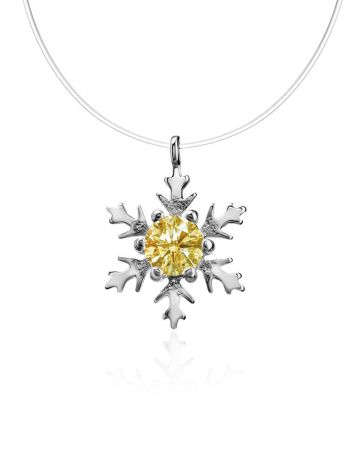 Invisible Necklace With Snowflake Pendant The Aurora, image 