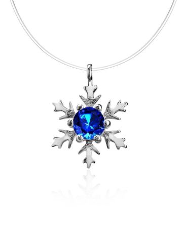 Invisible Necklace With Silver Snowflake Pendant The Aurora, image 