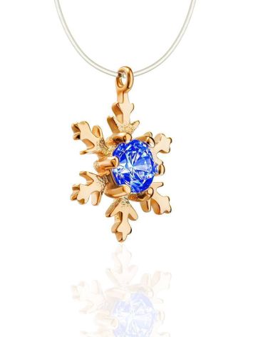 Invisible Necklace With Blue Crystal Snowflake The Aurora, Length: 39, image , picture 3