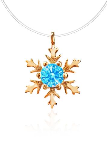 Invisible Necklace With Blue Crystal Pendant The Aurora, Length: 38, image 