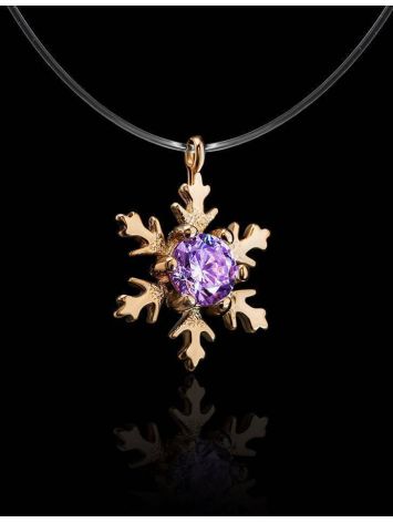 Invisible Necklace With Snowflake Pendant The Aurora, Length: 40, image , picture 2
