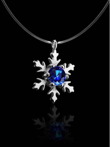 Invisible Necklace With Silver Snowflake Pendant The Aurora, image , picture 2