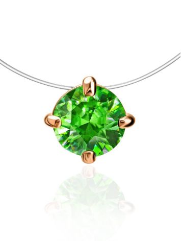 Invisible Necklace with Green Crystal The Aurora, Length: 40, image 
