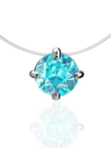 Invisible Necklace With Light Blue Crystal The Aurora, image 