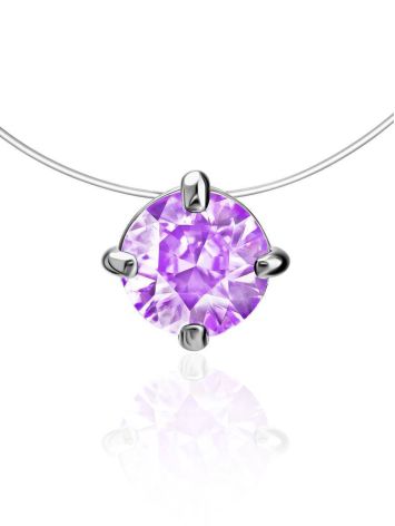 Invisible Necklace With Lilac Crystal The Aurora, image 