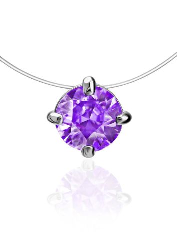 Invisible Necklace With Violet Crystal The Aurora, image 