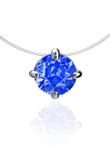 Invisible Necklace With Blue Crystal The Aurora, image 