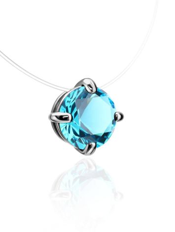 Invisible Necklace With Light Blue Crystal The Aurora, image , picture 3