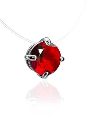 Invisible Necklace With Red Crystal Pendant The Aurora, image , picture 3