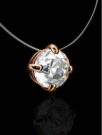 Bright White Crystal Invisible Necklace The Aurora Collection, Length: 42, image , picture 2