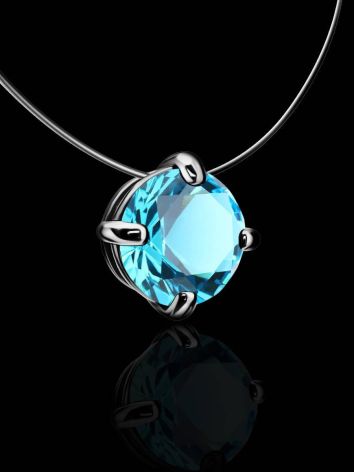 Invisible Necklace With Light Blue Crystal The Aurora, image , picture 2