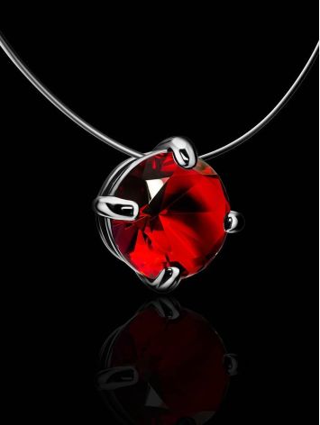 Invisible Necklace With Red Crystal Pendant The Aurora, image , picture 2