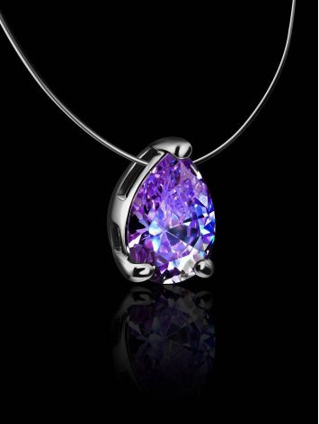 Teardrop Crystal Invisible Necklace The Aurora, image , picture 2