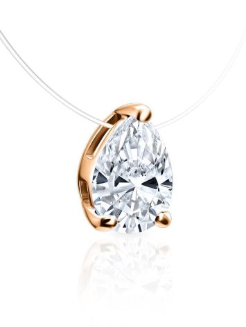 Minimalistic Invisible Necklace With Drop Crystal Pendant The Aurora Collection, Length: 40, image , picture 3