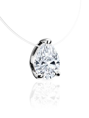 Invisible Necklace With White Crystal Pendant The Aurora, image , picture 3
