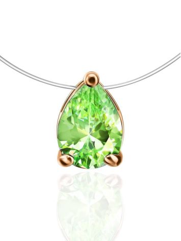 Invisible Necklace With Drop Crystal Pendant The Aurora, Length: 40, image 
