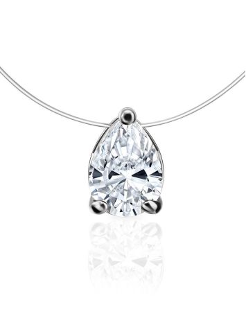 Invisible Necklace With White Crystal Pendant The Aurora, image 