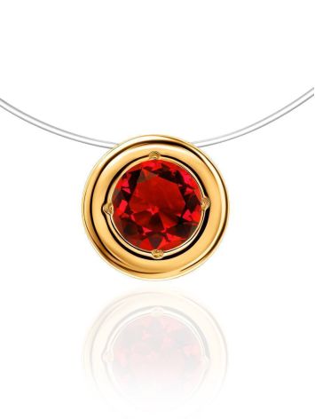 Invisible Necklace With Red Crystal Pendant The Aurora, Length: 40, image 
