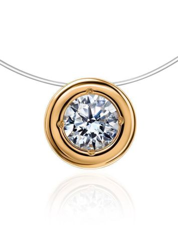 Invisible Necklace With Crystal In Gold The Aurora, Length: 42, image 