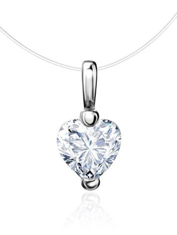 Heart Shaped Pendant Invisible Necklace The Aurora, image 