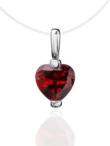 Invisible Necklace With Red Heart Pendant The Aurora, image 