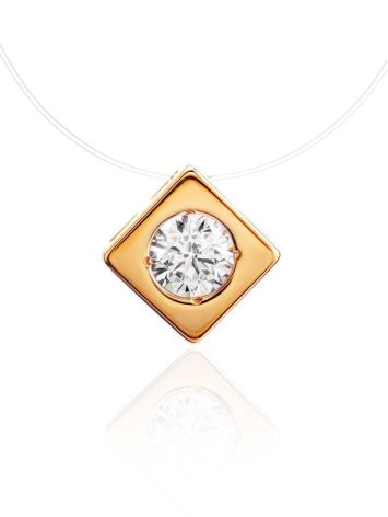 Golden Pendant Invisible Necklace The Aurora, Length: 38, image 