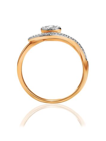Elegant Curvy Diamond Ring In Gold, Ring Size: 6 / 16.5, image , picture 3