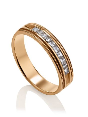 Channel Set Diamond Ring In Gold, Ring Size: 7 / 17.5, image 