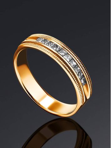 Channel Set Diamond Ring In Gold, Ring Size: 7 / 17.5, image , picture 2