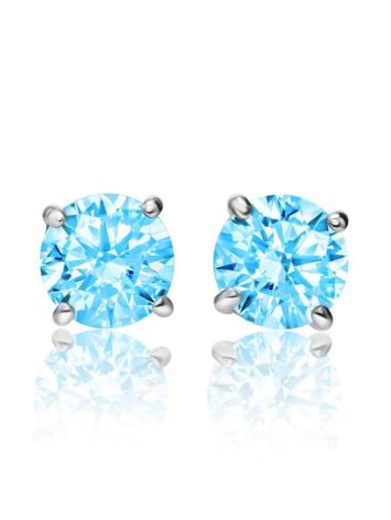 Bold Blue Crystal Stud Earrings In Silver The Aurora, image , picture 3