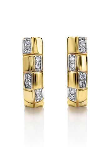 Stylish Diamond Earrings In Gold, image , picture 4