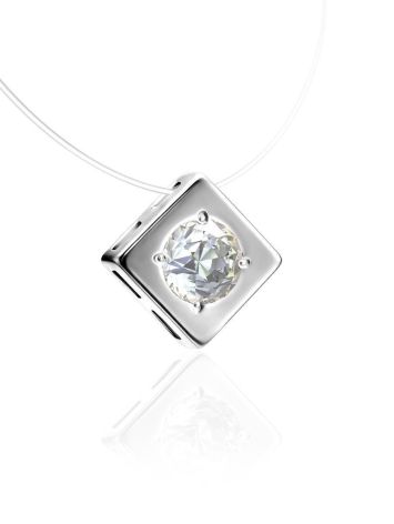 Fishing Line Necklace With White Crystal Pendant The Aurora, image , picture 3