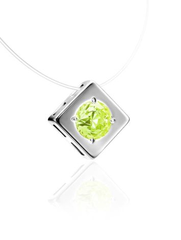 Minimalistic Fishing Line Necklace With Citrus Colored Crystal The Aurora, image , picture 3