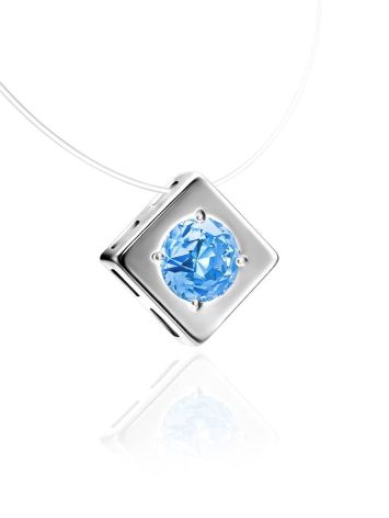 Stylish Fishing Line Necklace With Light Blue Crystal The Aurora, image , picture 3