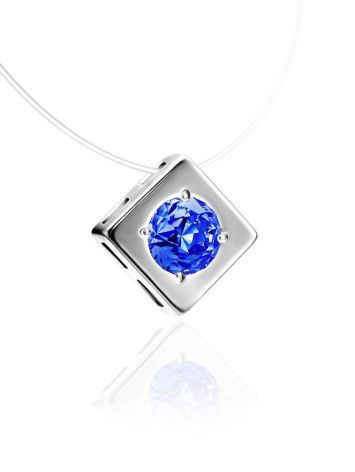 Invisible Necklace With Blue Crystal Pendant The Aurora, image , picture 3