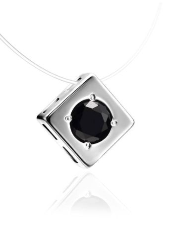 Invisible Necklace With Black Crystal Pendant The Aurora, image , picture 3