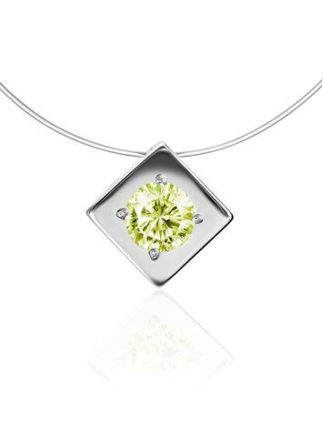 Minimalistic Fishing Line Necklace With Citrus Colored Crystal The Aurora, image 
