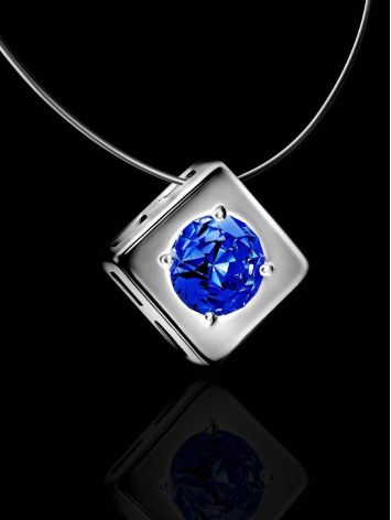 Invisible Necklace With Blue Crystal Pendant The Aurora, image , picture 2