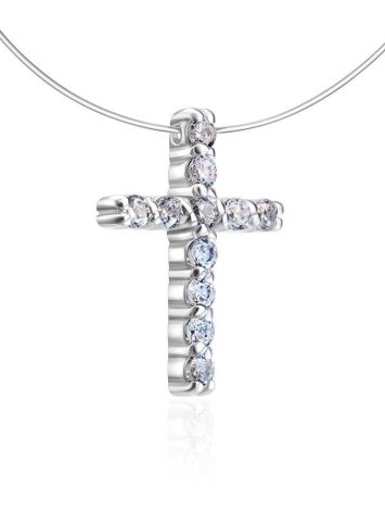 Invisible Necklace With Crystal Cross Pendant The Aurora, image , picture 3