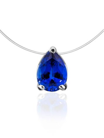 Invisible Necklace With Blue Crystal The Aurora, image 