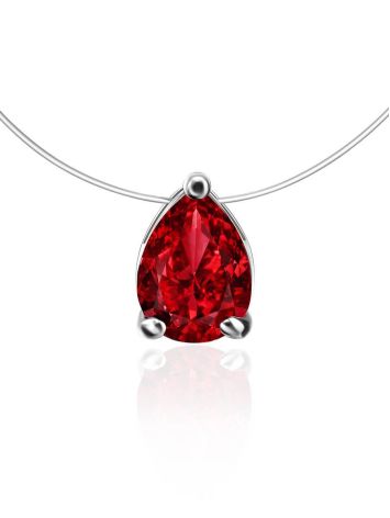 Invisible Necklace With Red Crystal The Aurora, image 