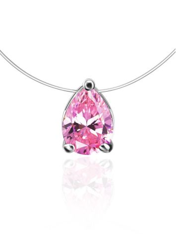 Pink Crystal Invisible Necklace The Aurora, image 