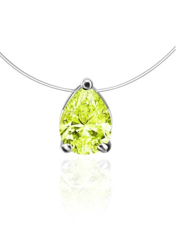 Invisible Chain Necklace With Teardrop Pendant The Aurora, image 