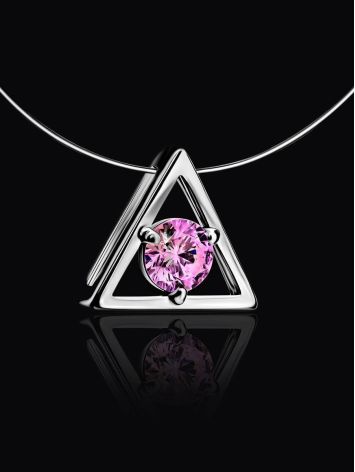 Invisible Necklace With Pink Crystal The Aurora, image , picture 2
