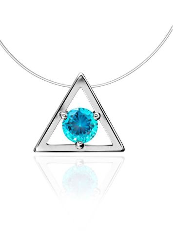 Invisible Necklace With Triangle Silver Pendant The Aurora, image 