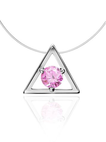 Invisible Necklace With Pink Crystal The Aurora, image 