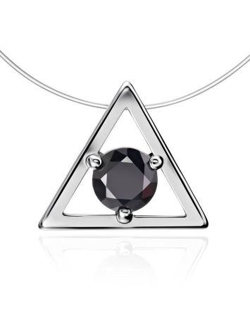 Invisible Necklace With Triangle Silver Pendant The Aurora, image 