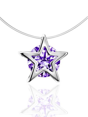 Silver Star Pendant Invisible Necklace The Aurora, image 