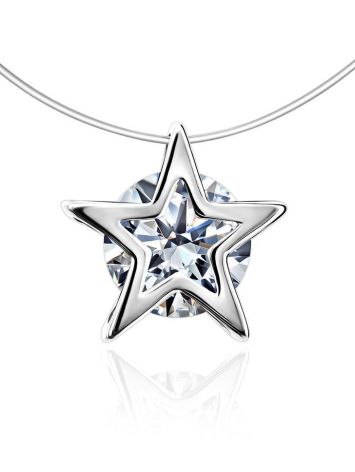 Invisible Necklace With Star Shape Silver Pendant The Aurora, image 