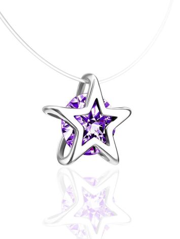 Silver Star Pendant Invisible Necklace The Aurora, image , picture 3